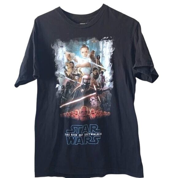Star Wars The Rise Of Skywalker Graphic Tee Shirt M Mad Engine 100% Cotton Black - Picture 1 of 8